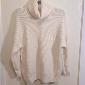 Forever21 oversized cowl neck cream white sweater